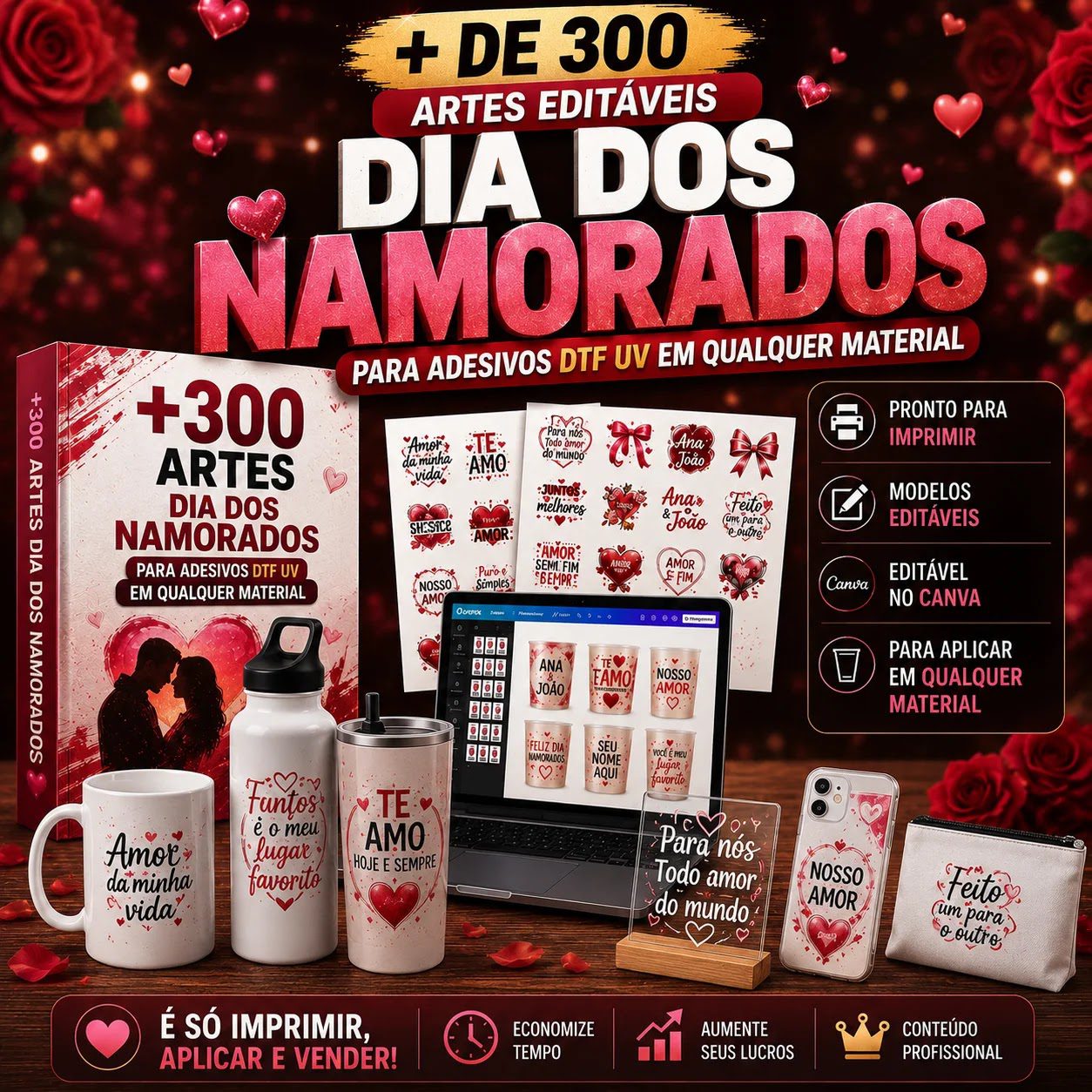 300 Artes Dtf Uv Namorados