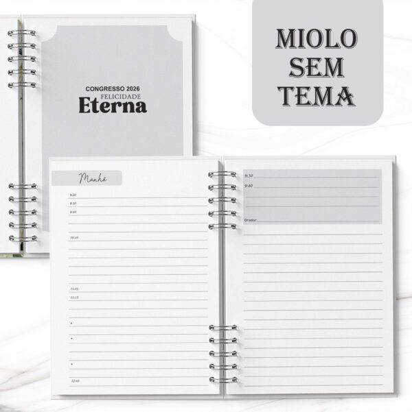 Caderno Congresso 2026 Felicidade Eterna Masculino Sem Tema