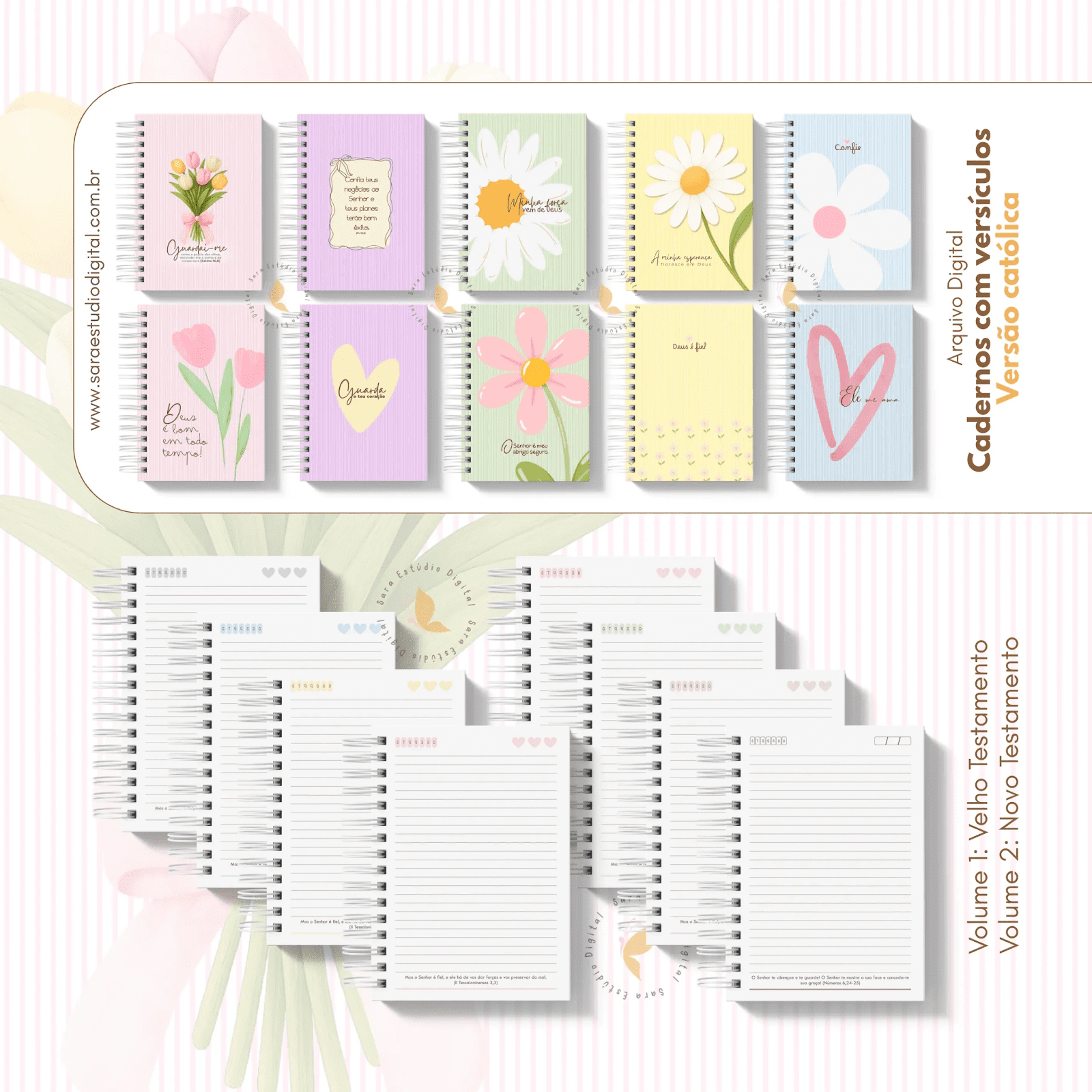 Caderno Com Versículos - Católico