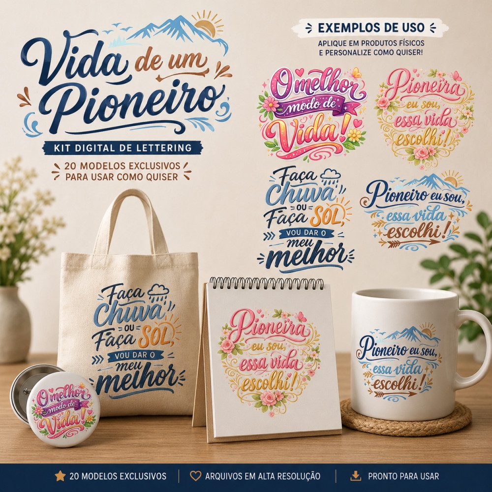 Kit Digital Lettering Vida De Um Pioneiro