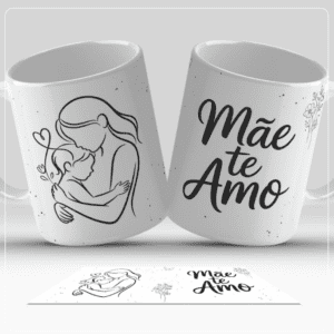 Caneca - Mãe, te amo (minimalista)
