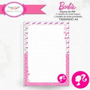 Arte Miolo Caderno A4 Barbie