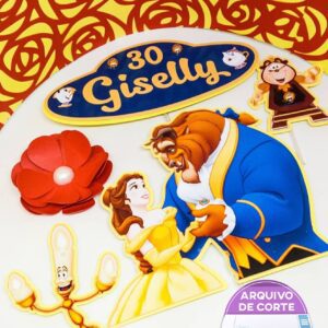7  Topo de Bolo - A Bela e A Fera