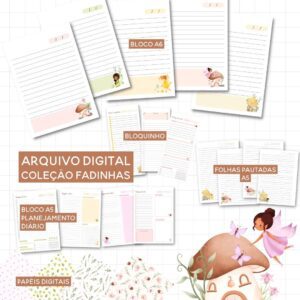 Arquivo digital Blocos- Coleção Fadinhas