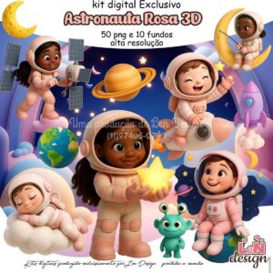 Astronauta Rosa 3d