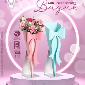Arquivo de Corte - Buquê com laço
