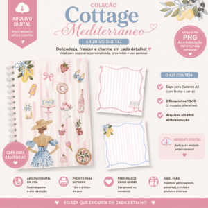 Encadernação - Coleção Mediterraneo - Caderno Cottage