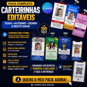 Pack Template Artes para Carteirinhas Transtornos/TEA/TDAH