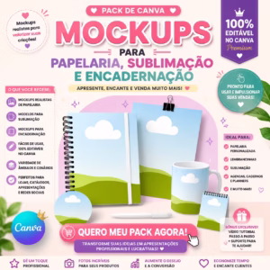 Pack Template Canva Mockups Papelaria