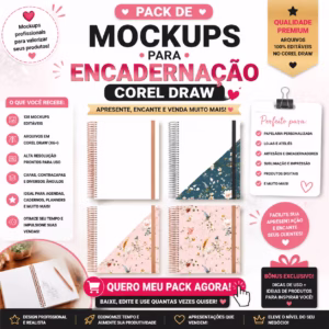 Pack Mockups para Encadernação - Corel Draw
