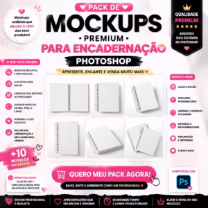 Pack Mockups para Encadernação - Photoshop