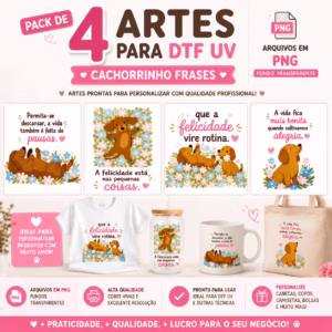 Arte Cachorro DTF - Frases