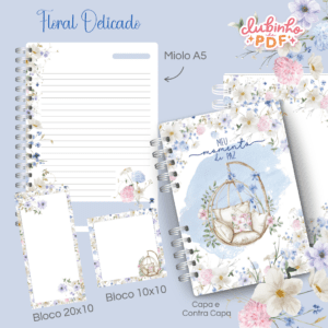 Encadernação - Caderno Floral Delicado