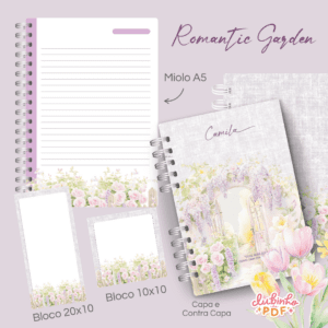 Encadernação - Caderno Romantic Garden