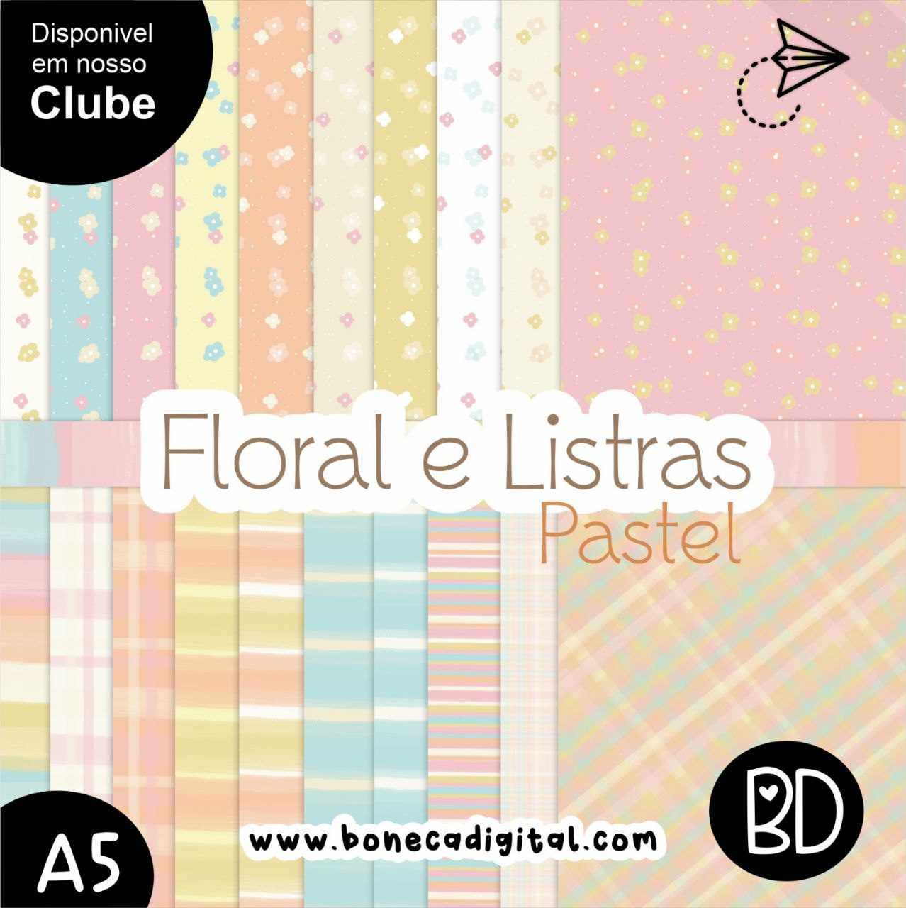 Floral E Listras Pastel