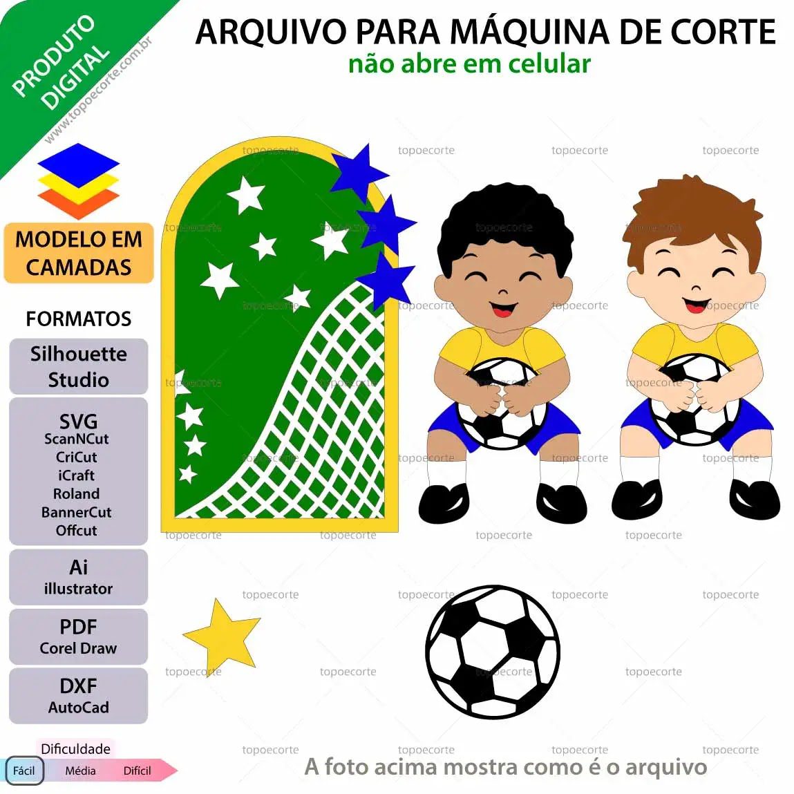 Topo de Bolo Futebol Menino Sentado No Bolo