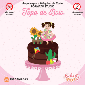 Topo De Bolo Junino - Menina Festa caipira