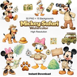Mickey Safari Aquarela