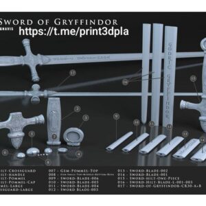 Arquivo Impressão 3D - Espada Grifyndor (HP) MultiP