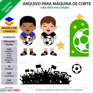 Topo De Bolo Futebol Menino Segurando Bola