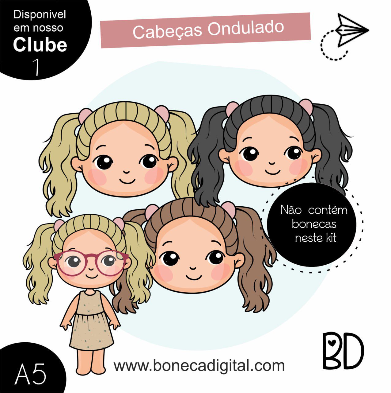 Cabeças Meninas Ondulado