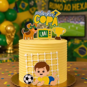 Topo de Bolo - Baby e Doguinho Caramelo