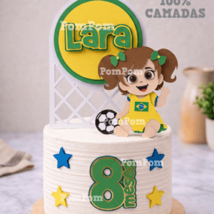 Topo De Bolo Menina Brasil Lara