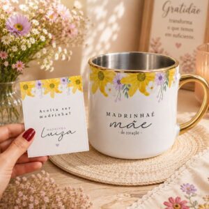 Arte Caneca Convite Madrinha