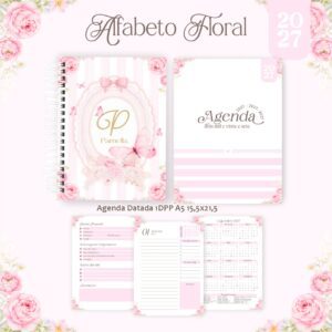 Encadernação - Coleção 2027 - Tema Alfabeto Floral