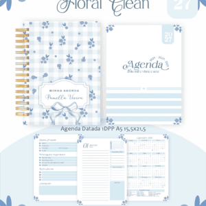 Encadernação - Coleção 2027 - Tema Floral Clean