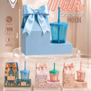 Arquivo de Corte - Caixa Milk com Copo Twister