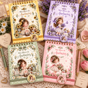 Kit Encadernação - Blocos Anotações Doce Jardim